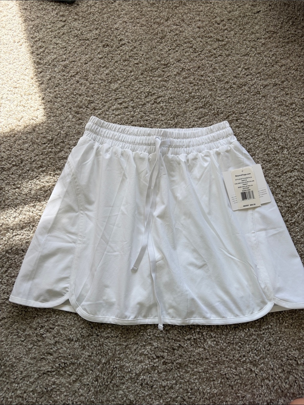Beyond Yoga White Athletic Drawstring Skort